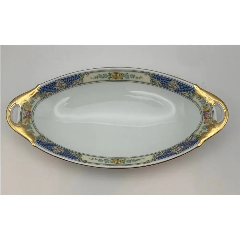 VTG Bohemia Ceramic Works Cecil Pattern Small Oval Au Gratin Dish Czechoslovakia